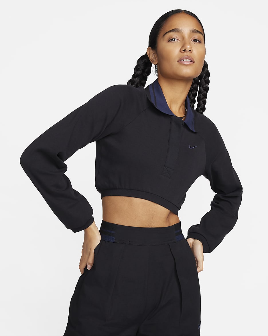 Cropped long sleeve polo online